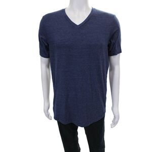 Goodlife Mens Blue V-Neck Short Sleeve Shirt Size L